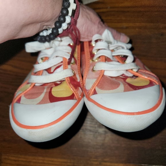 Peach,YellowCoach Signature C Shoes - Picture 8 of 12